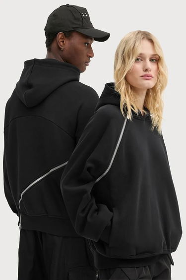 Mikina HELIOT EMIL Zippered Detail Hoodie Čierna | HE.M.08.055.BLK01, 0