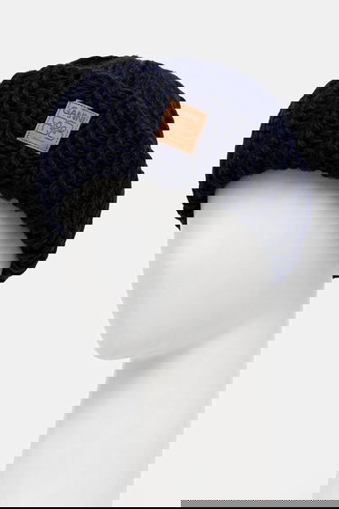 Kulicha GANNI Graphic Wool Hand Knit Beanie Navy | A7171, 1