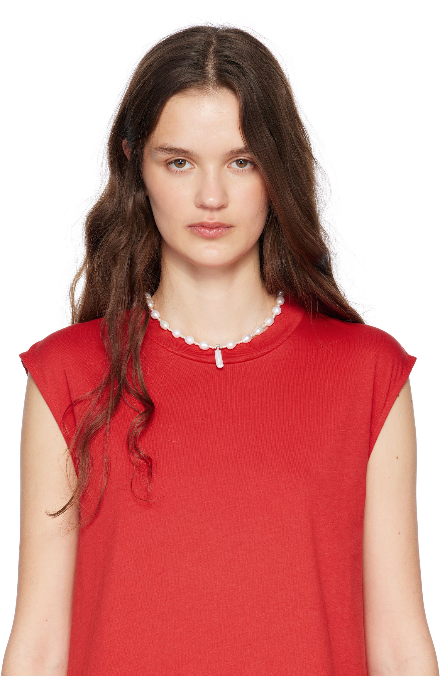 Náhrdelník Simone Rocha Simone Rocha Staccato Pendant Pearl Necklace Biela | NKS82 0913, 1