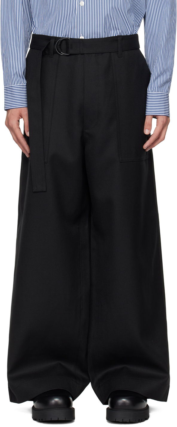 Nohavice Comme des Garçons Homme Black Wool Trousers Čierna | HN-P005-051, 0