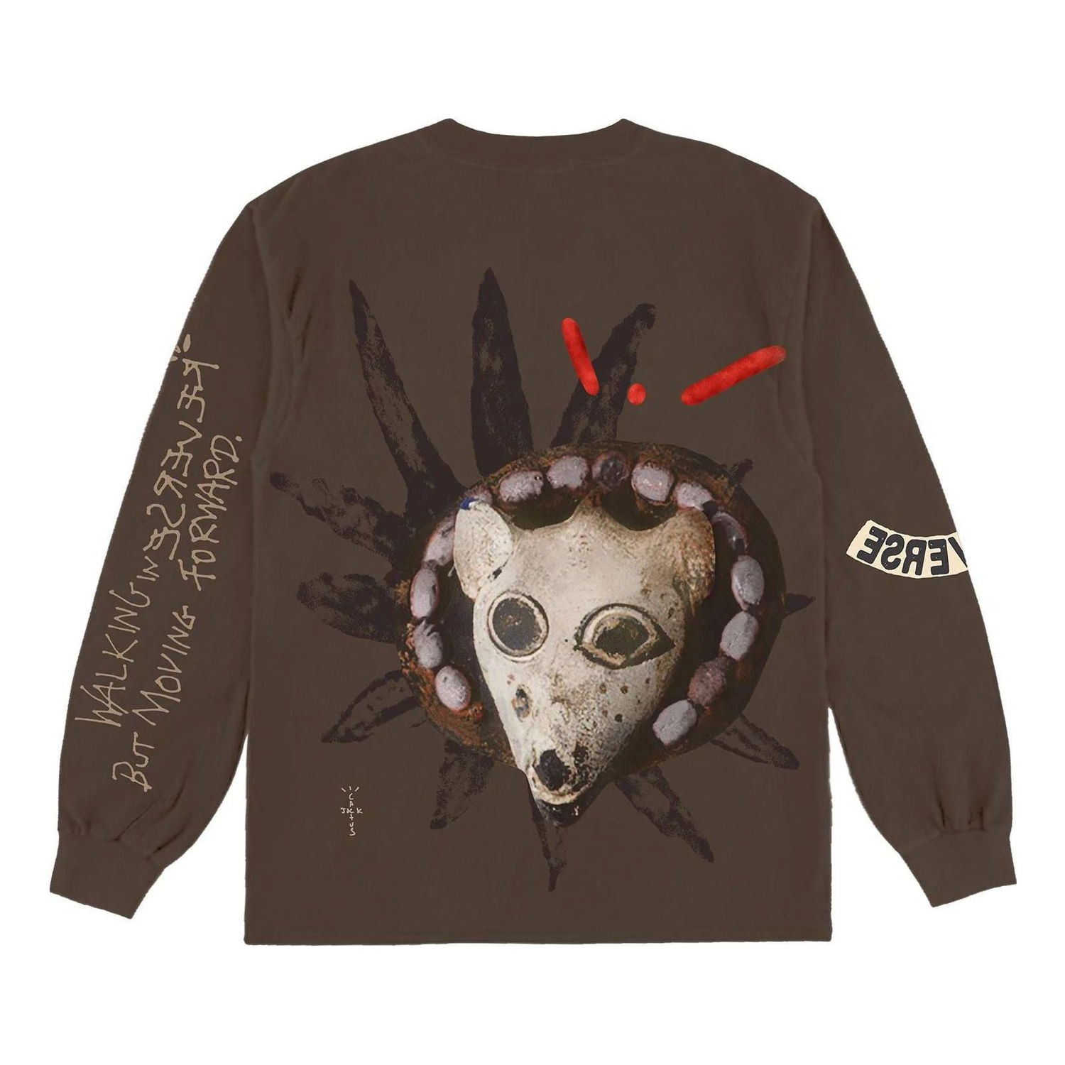 Tričko Cactus Jack by Travis Scott Travis Scott Reverse Jack Long Sleeve Tee Hnedá | CJFN-SS84, 0