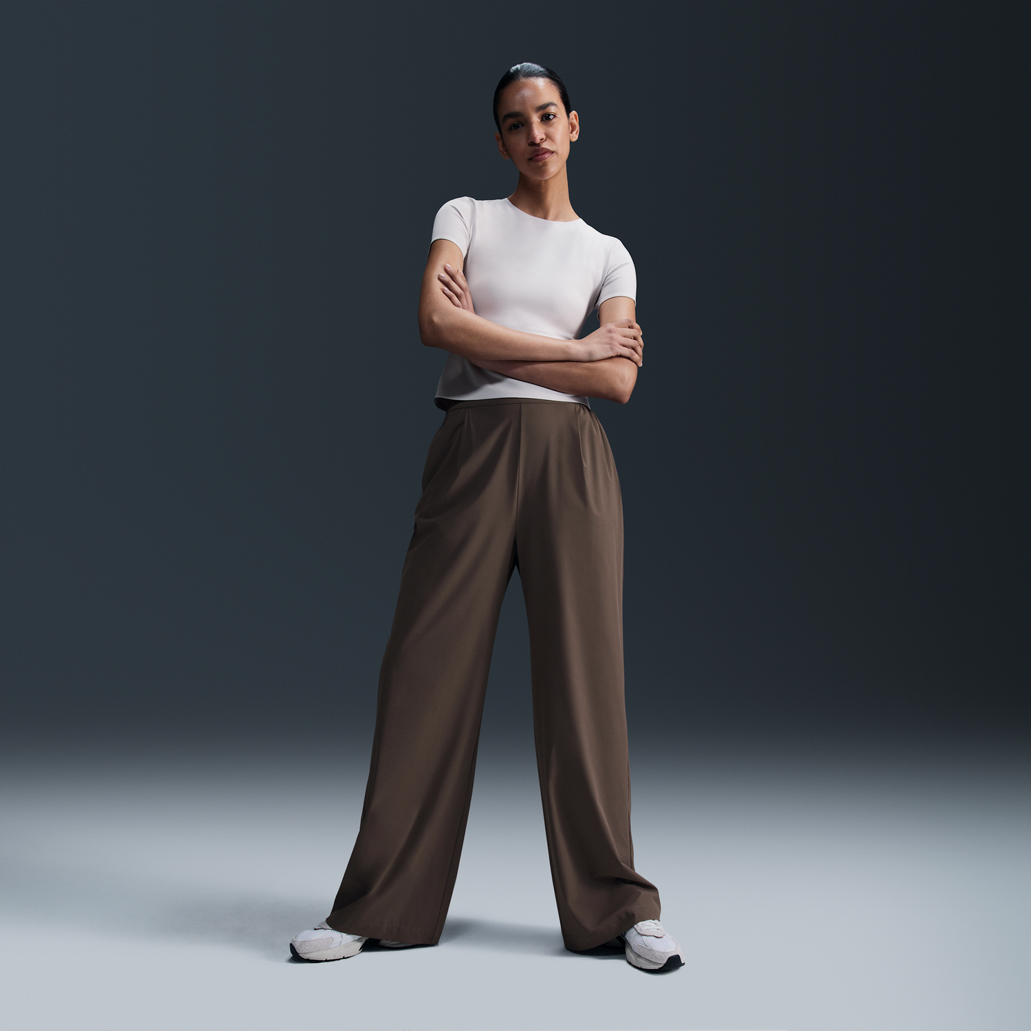 Nohavice Nike Nike Dri-FIT 24.7 PerfectStretch High-Waisted Wide-Leg Pants Hnedá | HM8389-004, 0