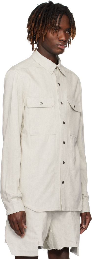 Košeľa Rick Owens Rick Owens Hollywood Denim Overshirt Béžová | RU01E5729 DRD, 1