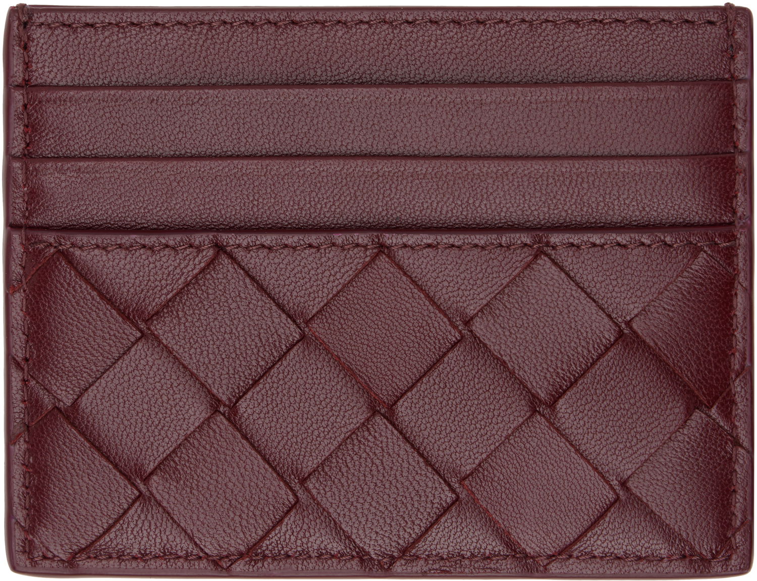 Peňaženka Bottega Veneta Intrecciato Leather Card Holder Vínová | 796324 VCPP3, 1