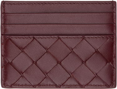 Peňaženka Bottega Veneta Intrecciato Leather Card Holder Vínová | 796324 VCPP3, 1