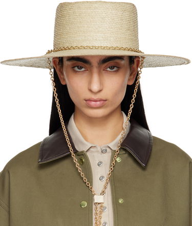 Klobúk rag & bone Rag & Bone Jacque Boater Hat with Chain Béžová | WJW25SH1017ST17, 0