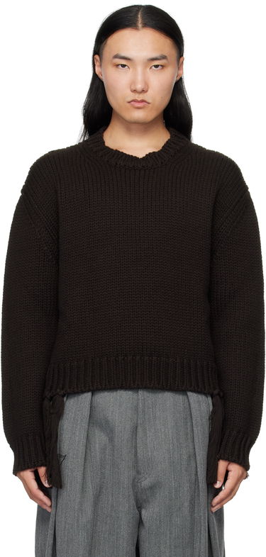 Sveter HED MAYNER Hed Mayner Knit Crewneck Sweater with Tassels Hnedá | HMMB75099A-HB619, 0