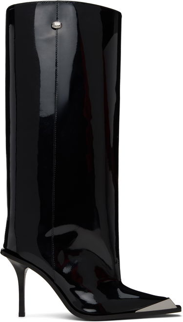 Tenisky a topánky Diesel Black Patent Leather Pointed Toe Boots Čierna | Y03461 PS598, 0