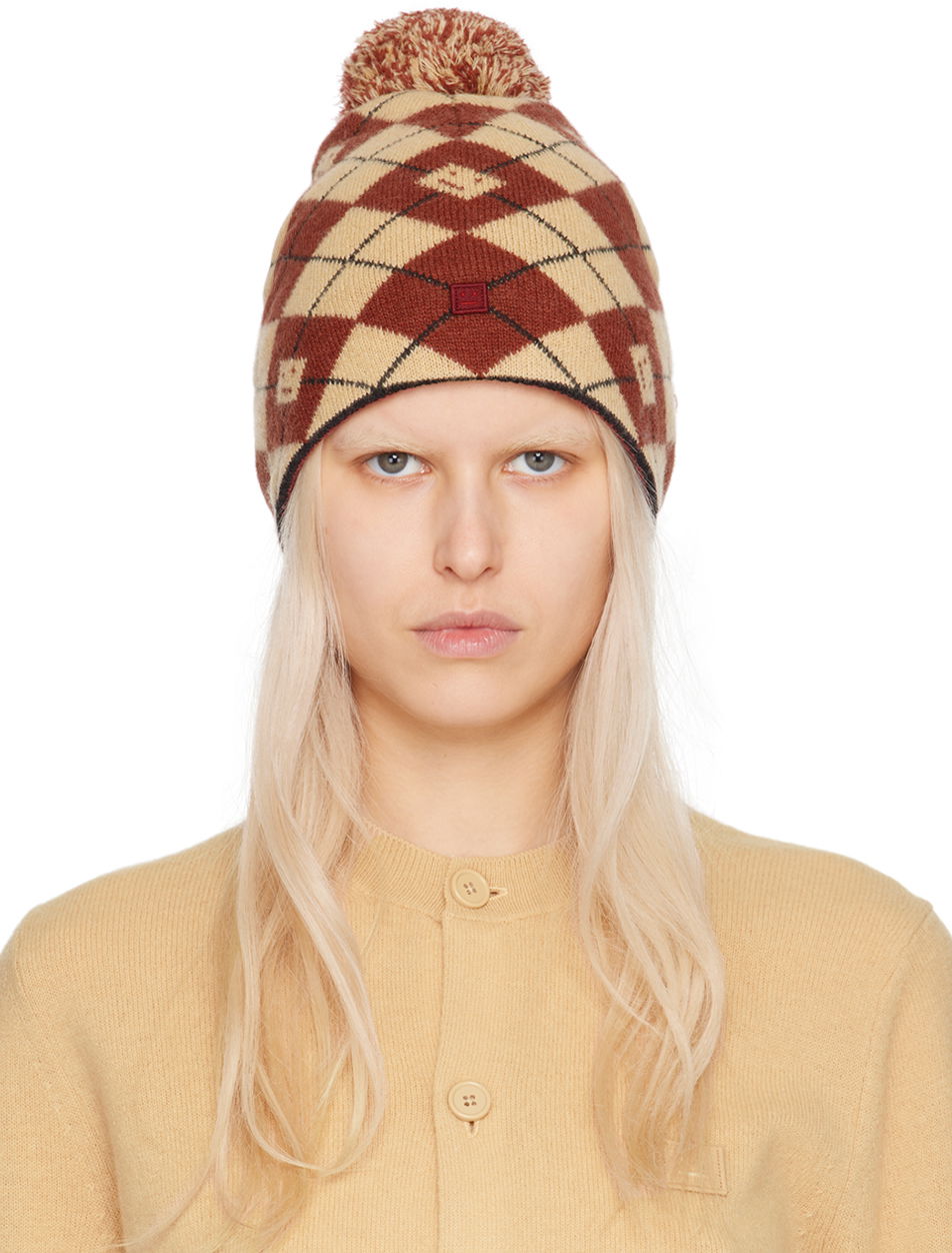 Kulicha Acne Studios Argyle Jacquard Beanie Červená | C40317-, 0