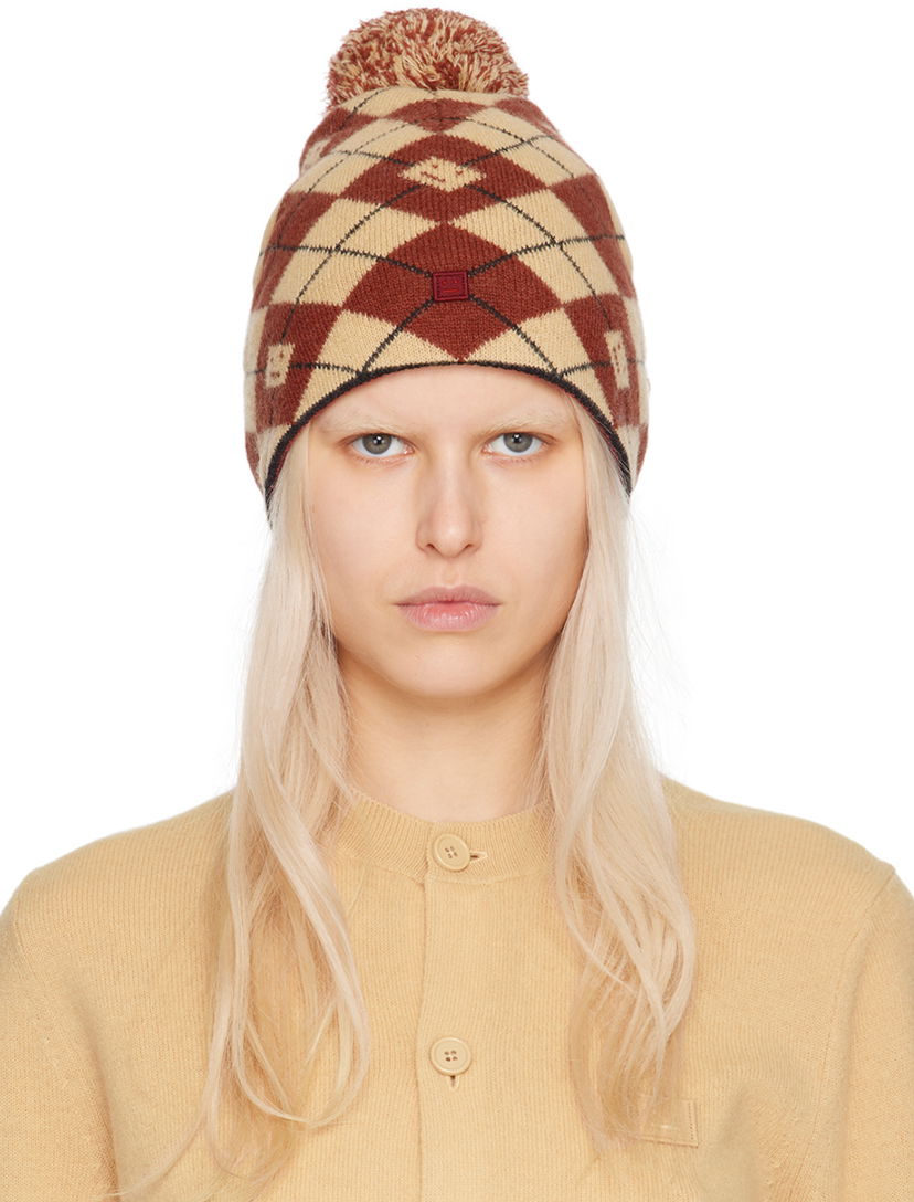 Kulicha Acne Studios Argyle Jacquard Beanie Červená | C40317-