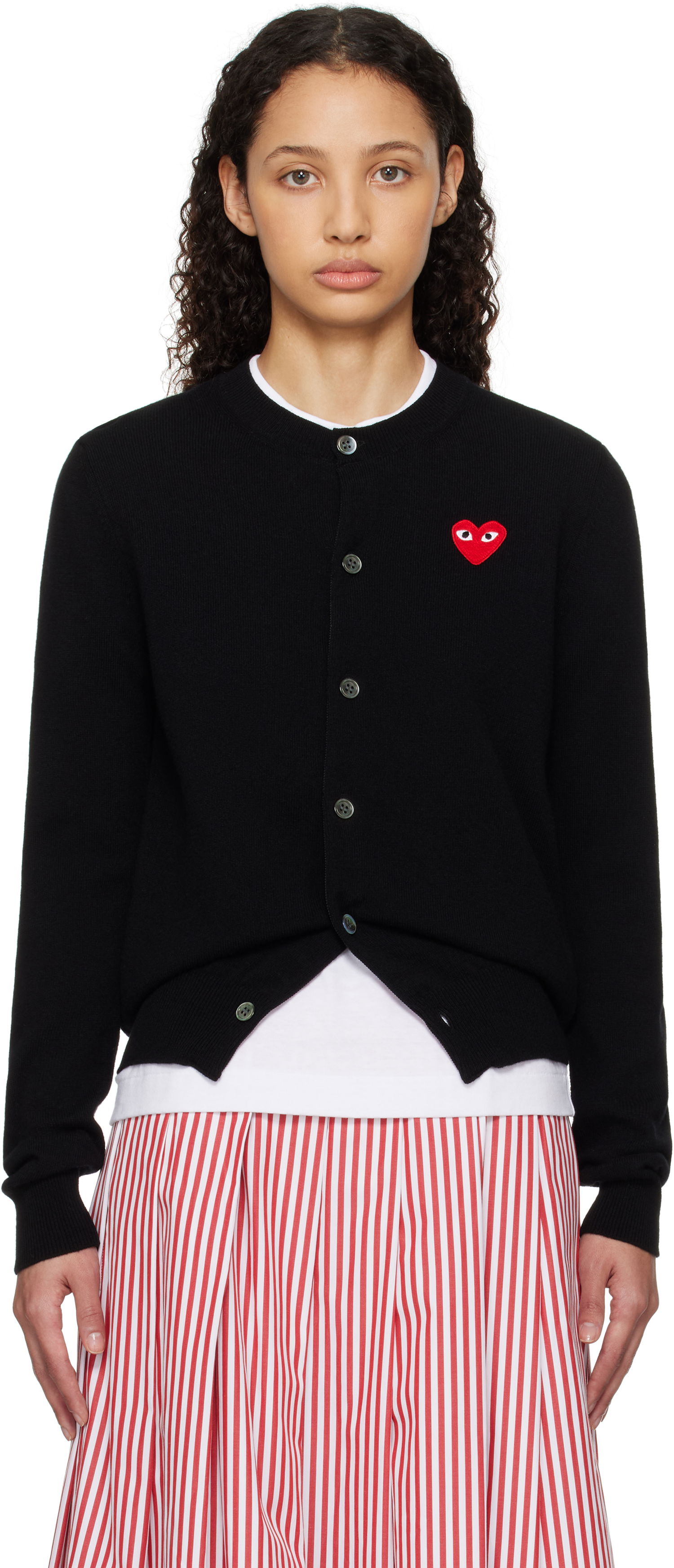 Sveter Comme des Garçons COMME des GARÇONS PLAY Heart Cardigan Čierna | AX-N007-051, 0