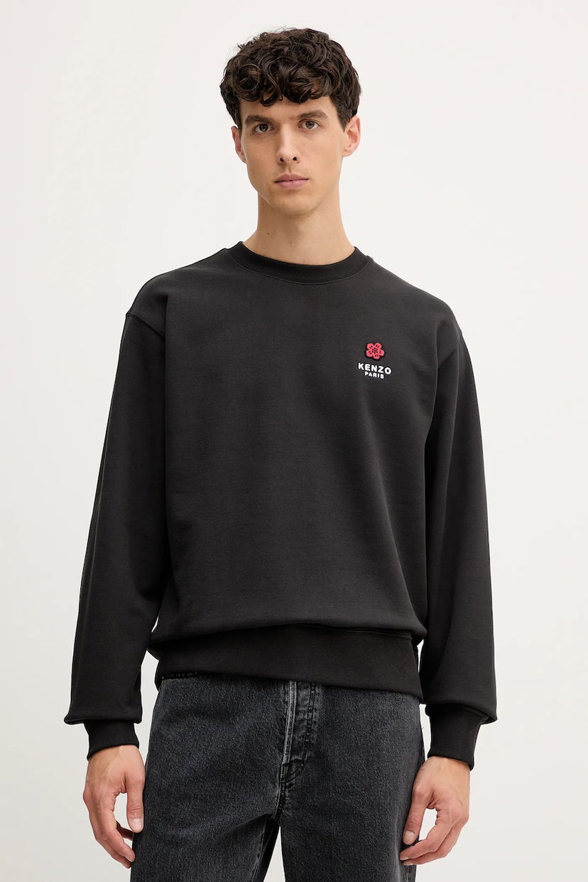 Mikina KENZO Kenzo Crewneck Sweatshirt with Applique Čierna | FF65SW2604MC