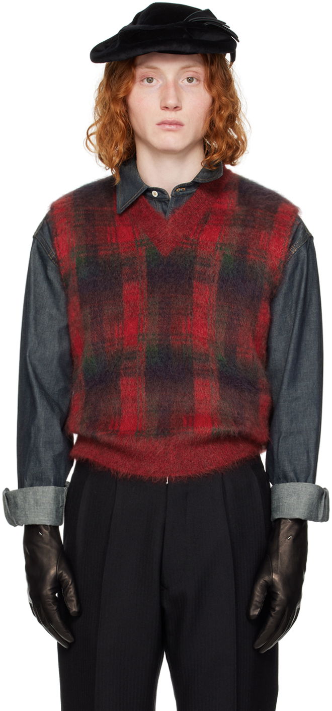 Sveter Maison Margiela Check Vest Červená | S50FB0102 S18403, 0