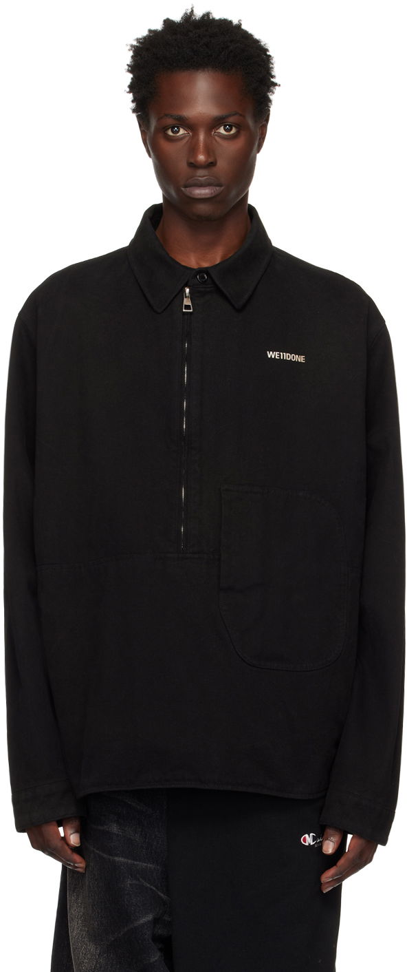 Košeľa We11done Designer Half-Zip Oversized Shirt Čierna | WD-SH3-22-157-U-BK, 0
