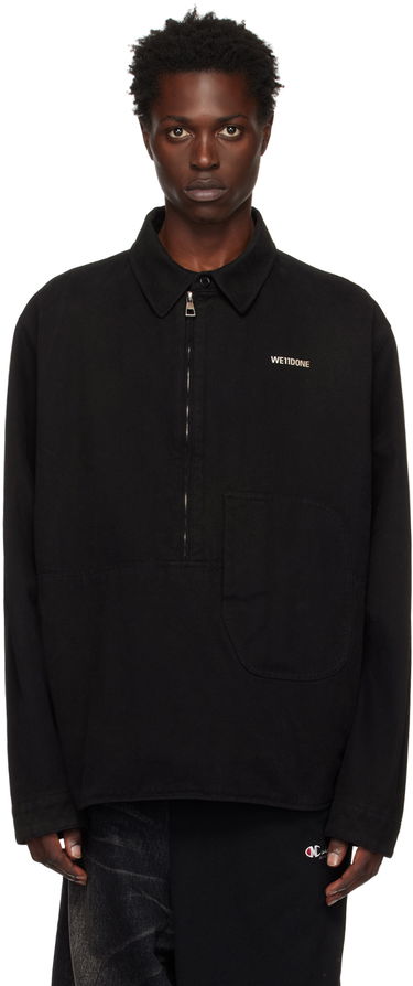 Košeľa We11done Designer Half-Zip Oversized Shirt Čierna | WD-SH3-22-157-U-BK, 0