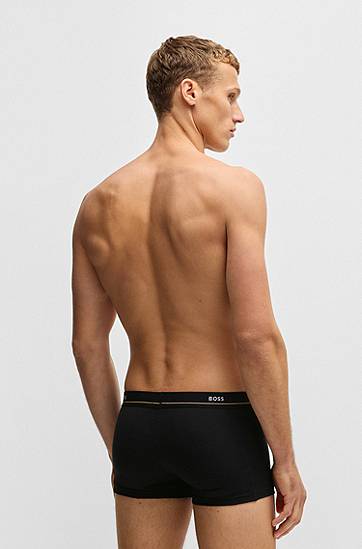 Boxerky BOSS BOSS Stretch-Cotton Trunks, Five-Pack with Logo Waistbands Modrá | 50531660, 1