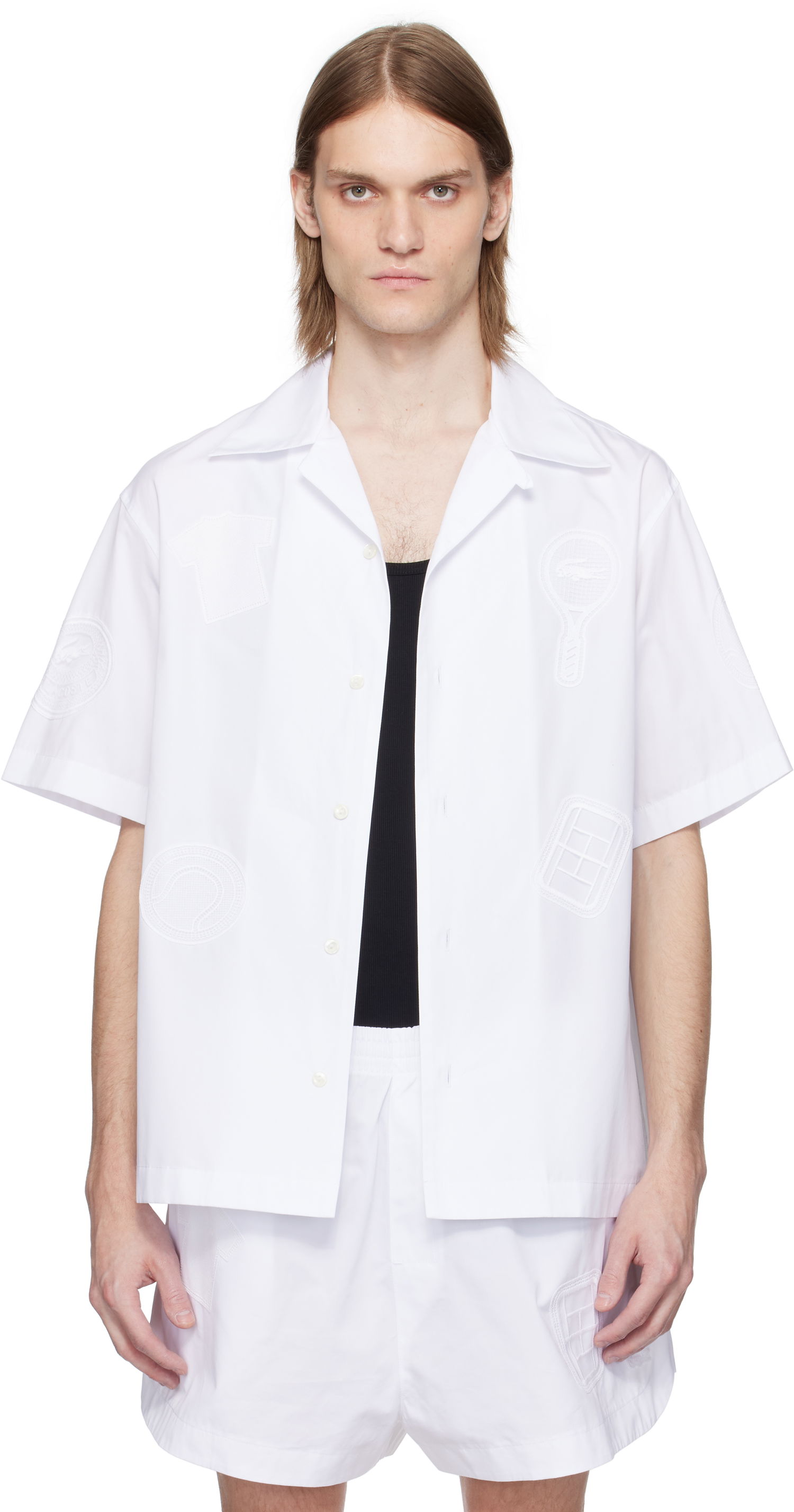Košeľa Lacoste Lacoste Runway Relaxed Fit Badge Shirt Biela | CH6843, 0