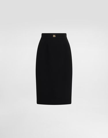 Sukňa Dolce & Gabbana Dolce & Gabbana Wool Midi Pencil Skirt with DG Logo Čierna | F4C2CTGDCSXN0000, 0