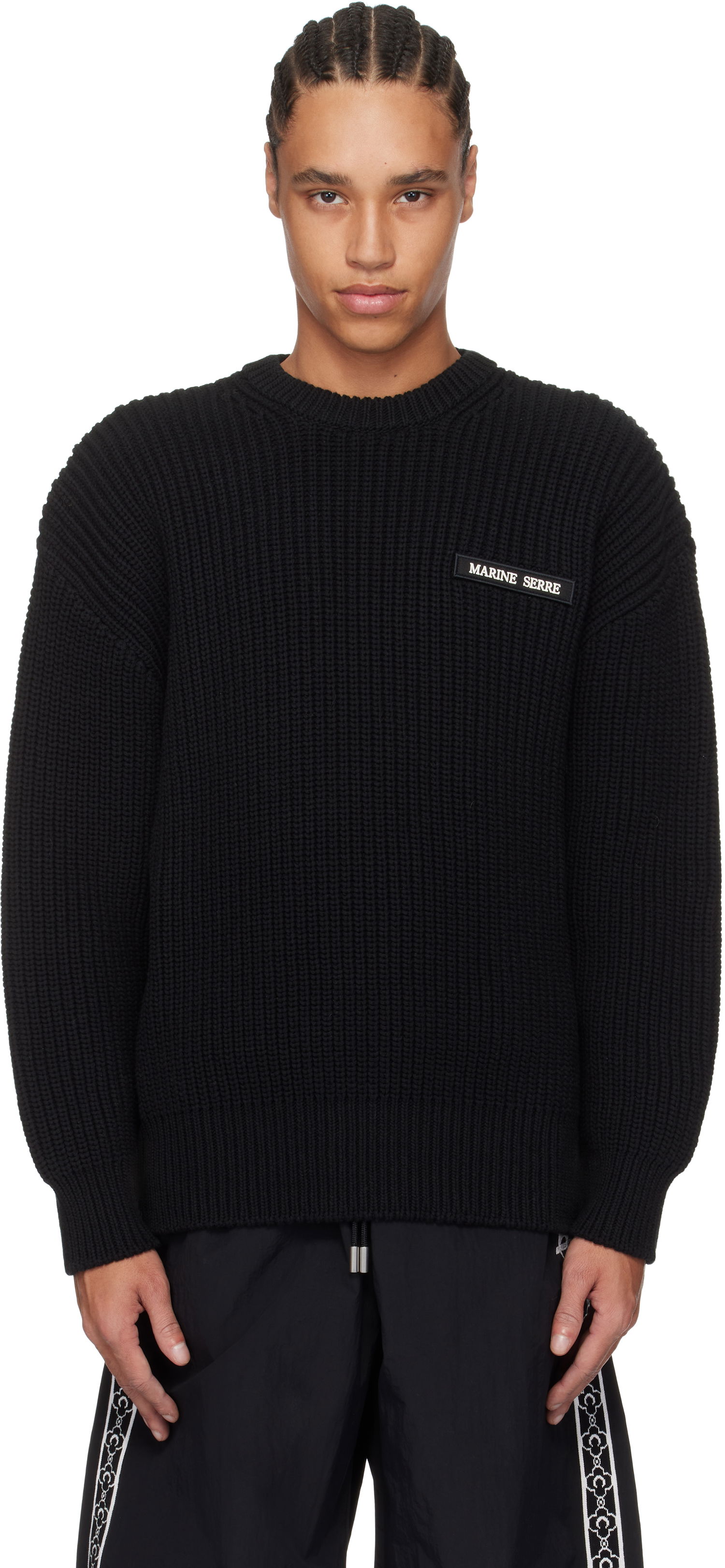 Sveter Marine Serre Marine Serre Knit Crewneck Sweater Čierna | UTK003A CKNI0529, 0