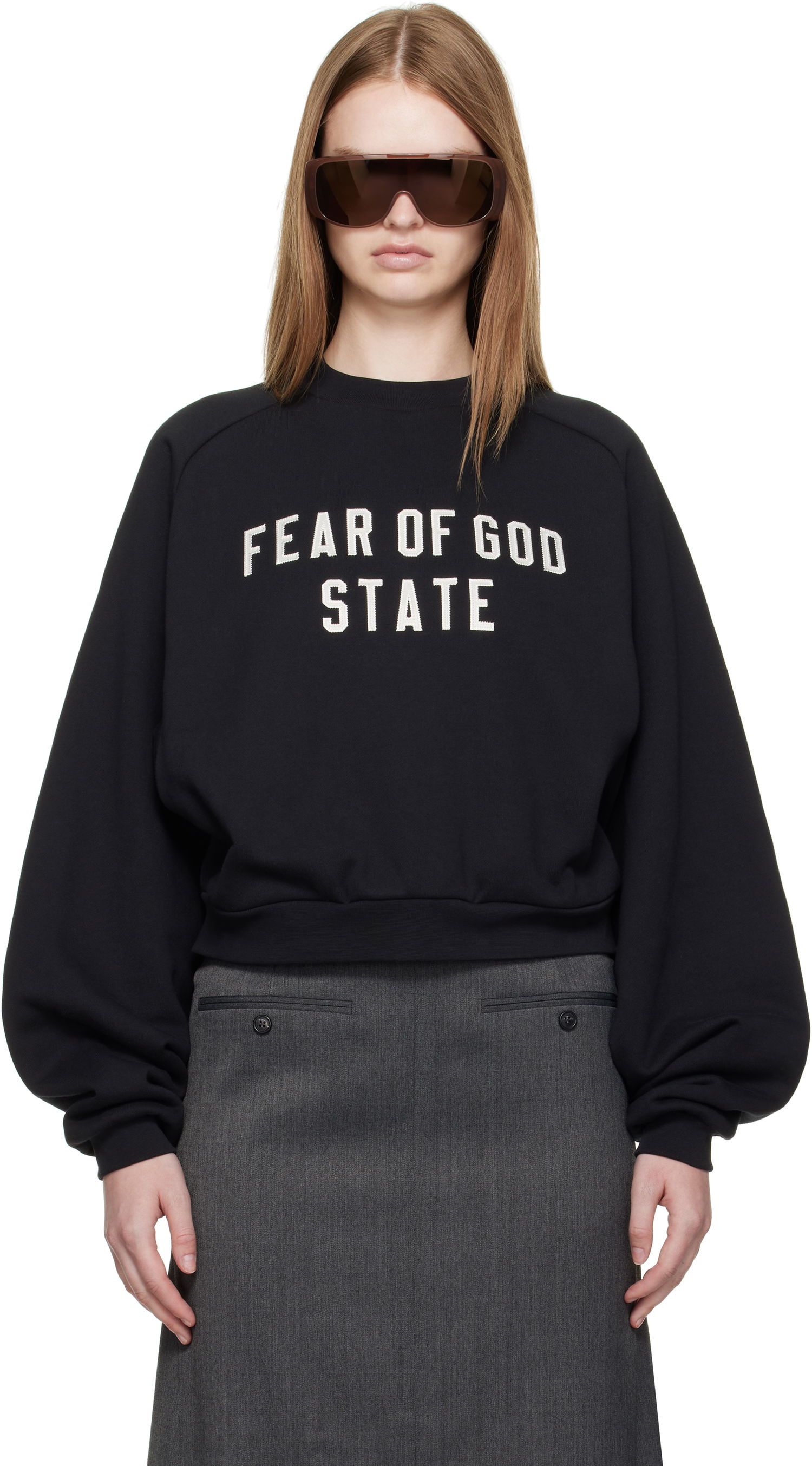 Mikina Fear of God Fear of God ESSENTIALS Fleece Raglan Crewneck Sweatshirt Čierna | 192SP257830FW, 0
