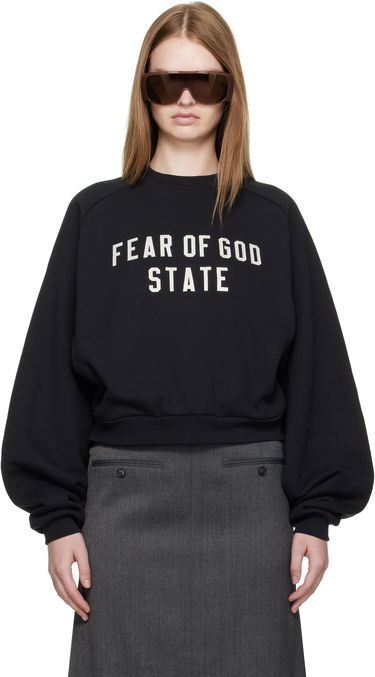 Mikina Fear of God Fear of God ESSENTIALS Fleece Raglan Crewneck Sweatshirt Čierna | 192SP257830FW, 0