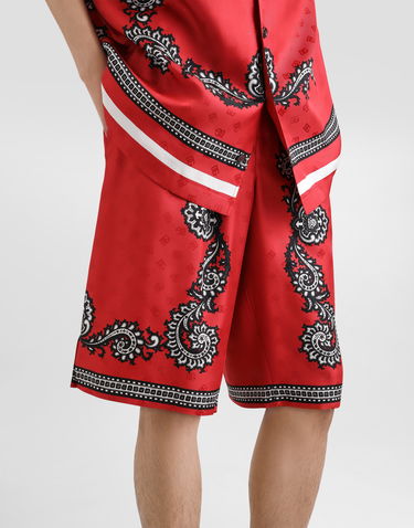 Šortky Dolce & Gabbana Dolce & Gabbana Bandanna-Print Silk Shorts Červená | GV37ATGI926HR5IJ, 3