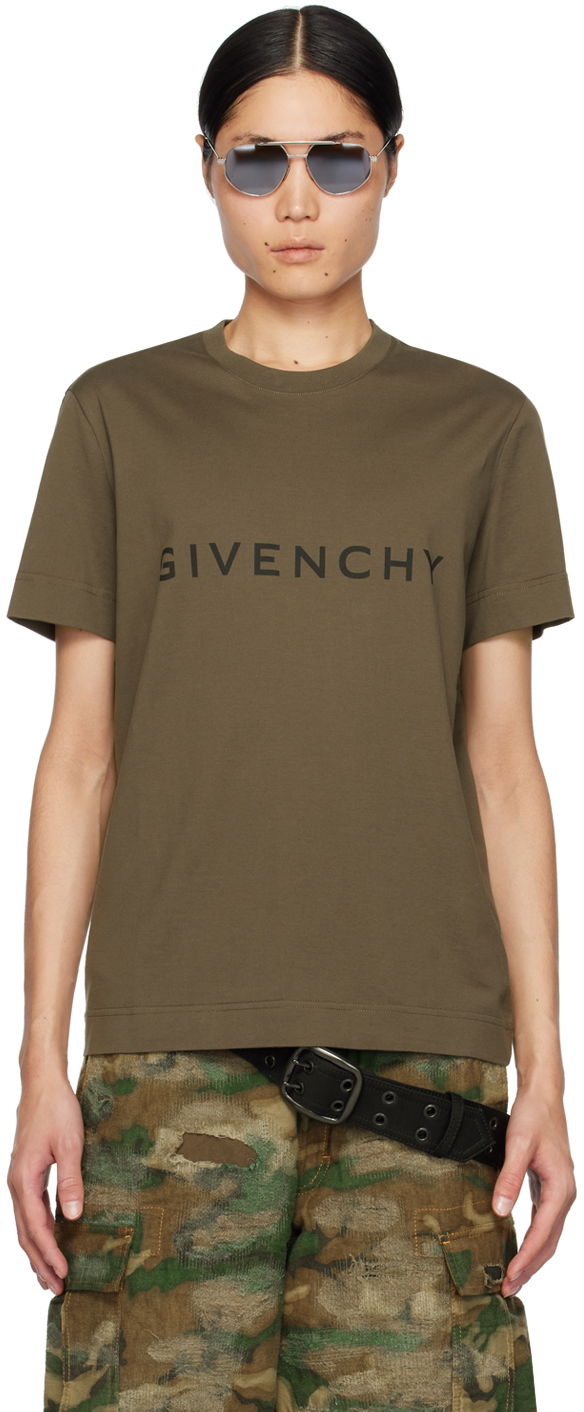 Tričko Givenchy Slim Fit T-Shirt Zelené | BM716G3YAC305