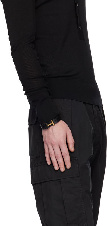 Náramok Tom Ford Tom Ford T Leather Bracelet Čierna | JM002-LCL008G, 2