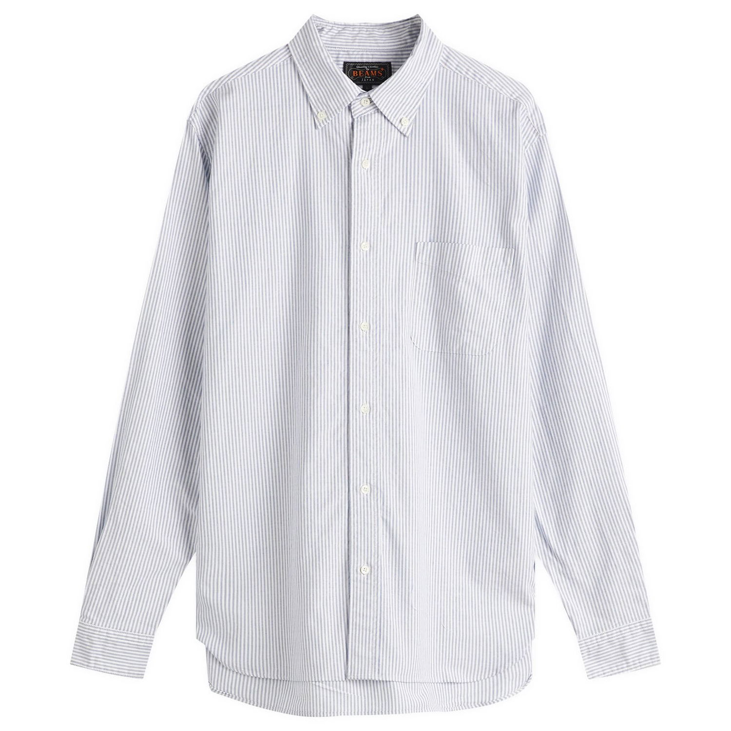 Košeľa BEAMS Beams Plus Button Down Candy Stripe Shirt, Size Medium Modrá | 3811-0012-139-75, 0