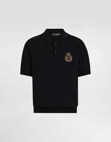 Polo tričko Dolce & Gabbana Dolce & Gabbana Cotton Polo-Shirt with Heraldic Patch Čierna | GXZ02ZJBCG3B0665, 0