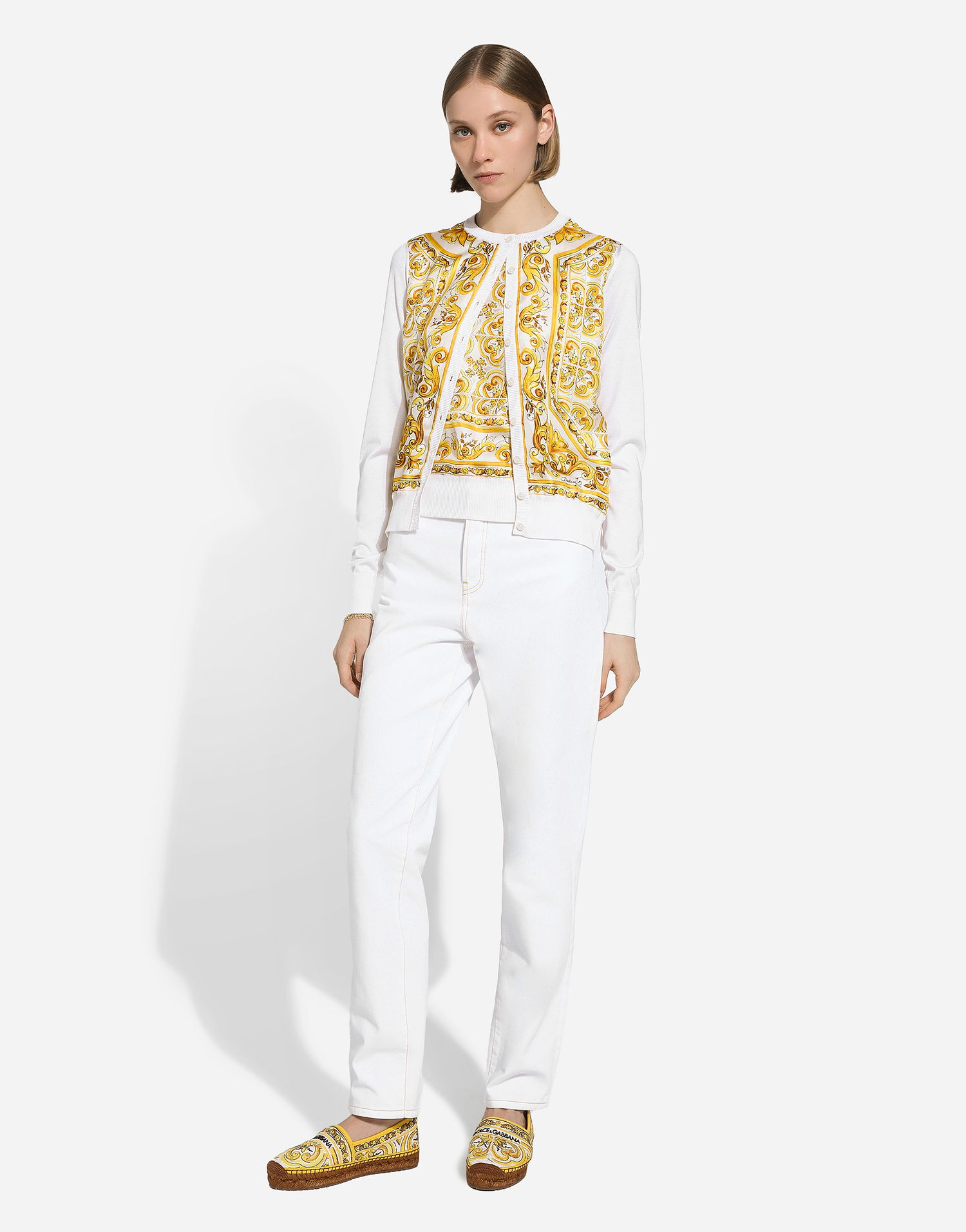Tielko Dolce & Gabbana Sleeveless Sweater With Print Biela | FXT06TJBSJEHG3TN, 1