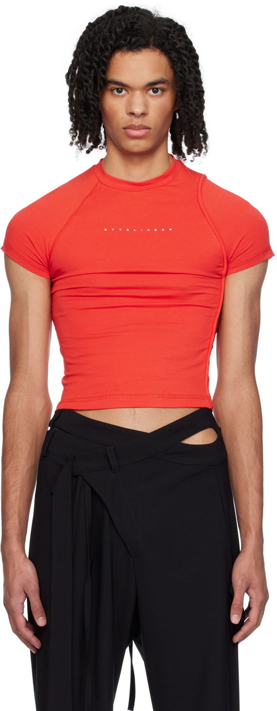 Crop Top Ottolinger Ottolinger Deconstructed T-Shirt Červená | 1503503, 0