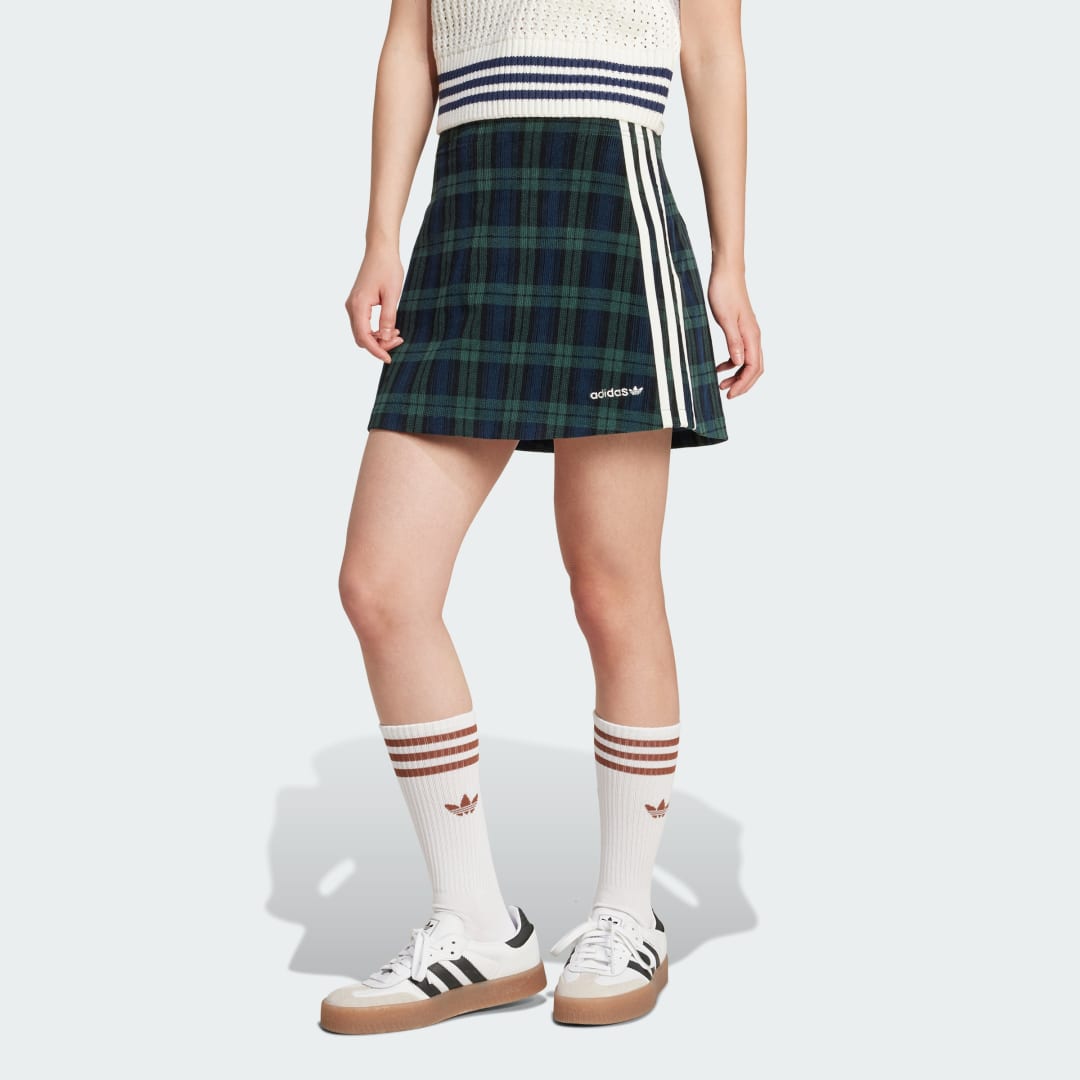 Sukňa adidas Performance Corduroy Tartan Skirt Zelené | IX1038, 0