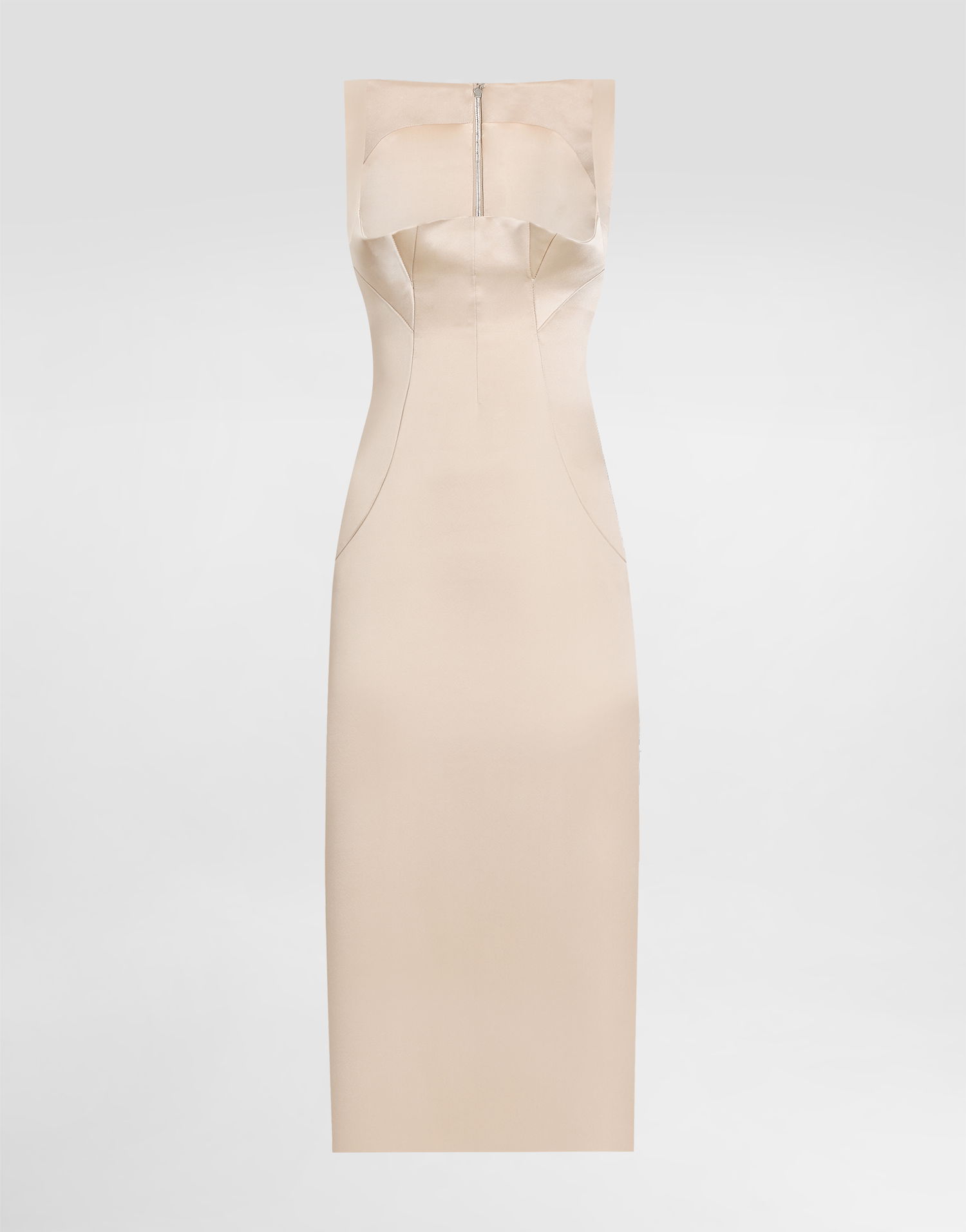 Šaty Dolce & Gabbana Dolce & Gabbana Stretch Satin Sheath Dress Béžová | F6TTYTFURADF0658, 0