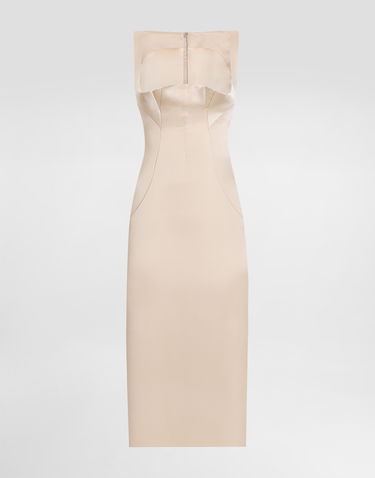 Šaty Dolce & Gabbana Dolce & Gabbana Stretch Satin Sheath Dress Béžová | F6TTYTFURADF0658, 0