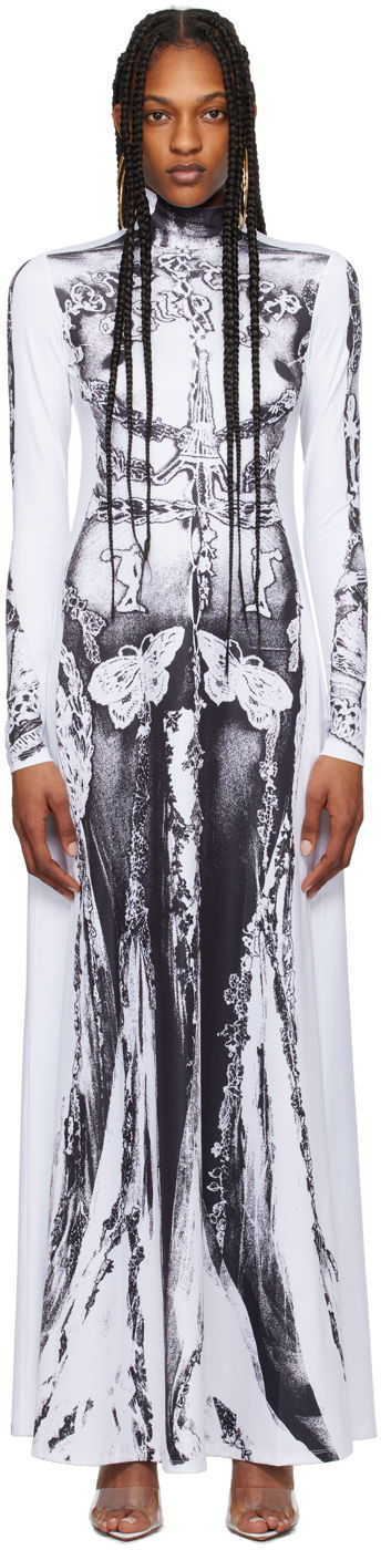 Šaty Jean Paul Gaultier Jean Paul Gaultier 'The Gaultier Paris' Print Maxi Dress Biela | 24/25-F-RO132-J546-0100, 0