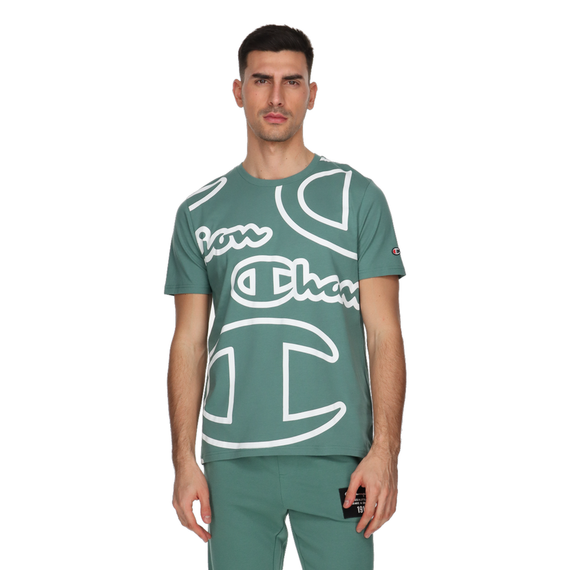 Tričko Champion All-Over Logo Print T-Shirt Easy Zelené | 220529-GS501