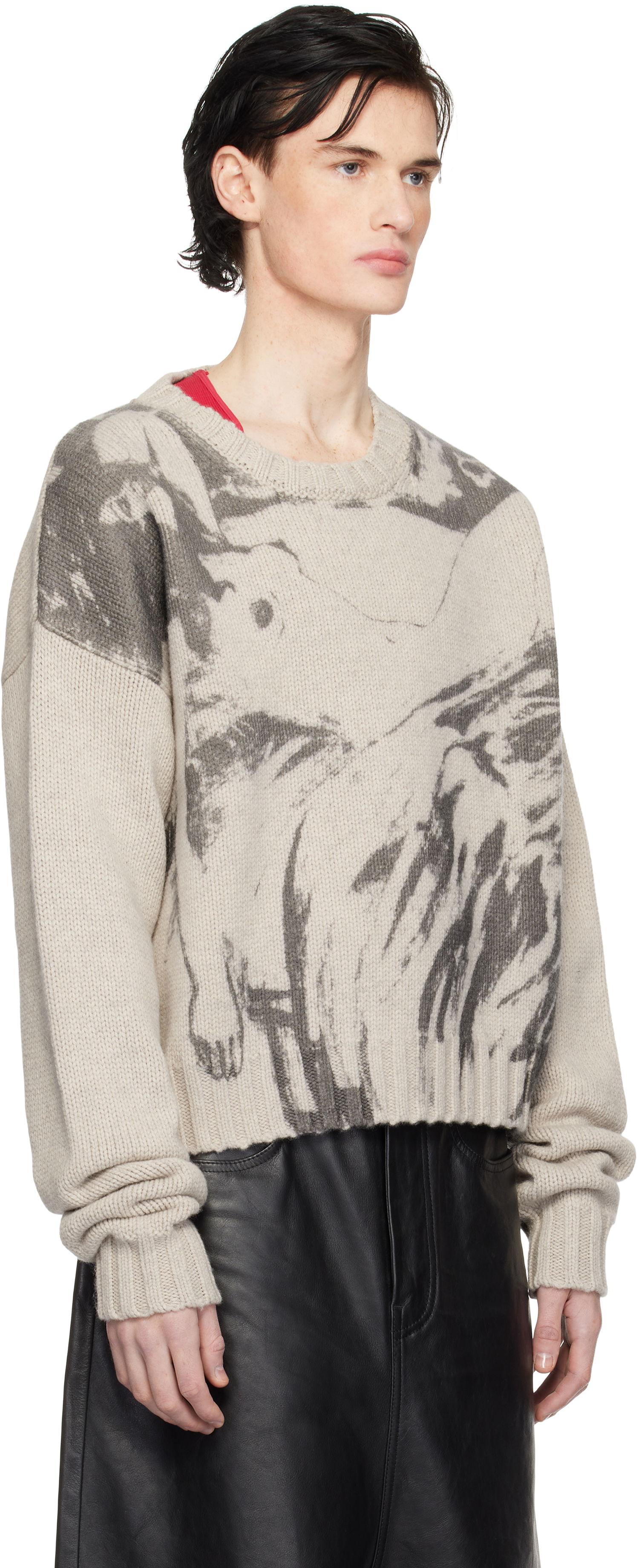 Sveter Enfants Riches Déprimés 'Past in Vain' Printed Sweater Šedá | 080-227, 1