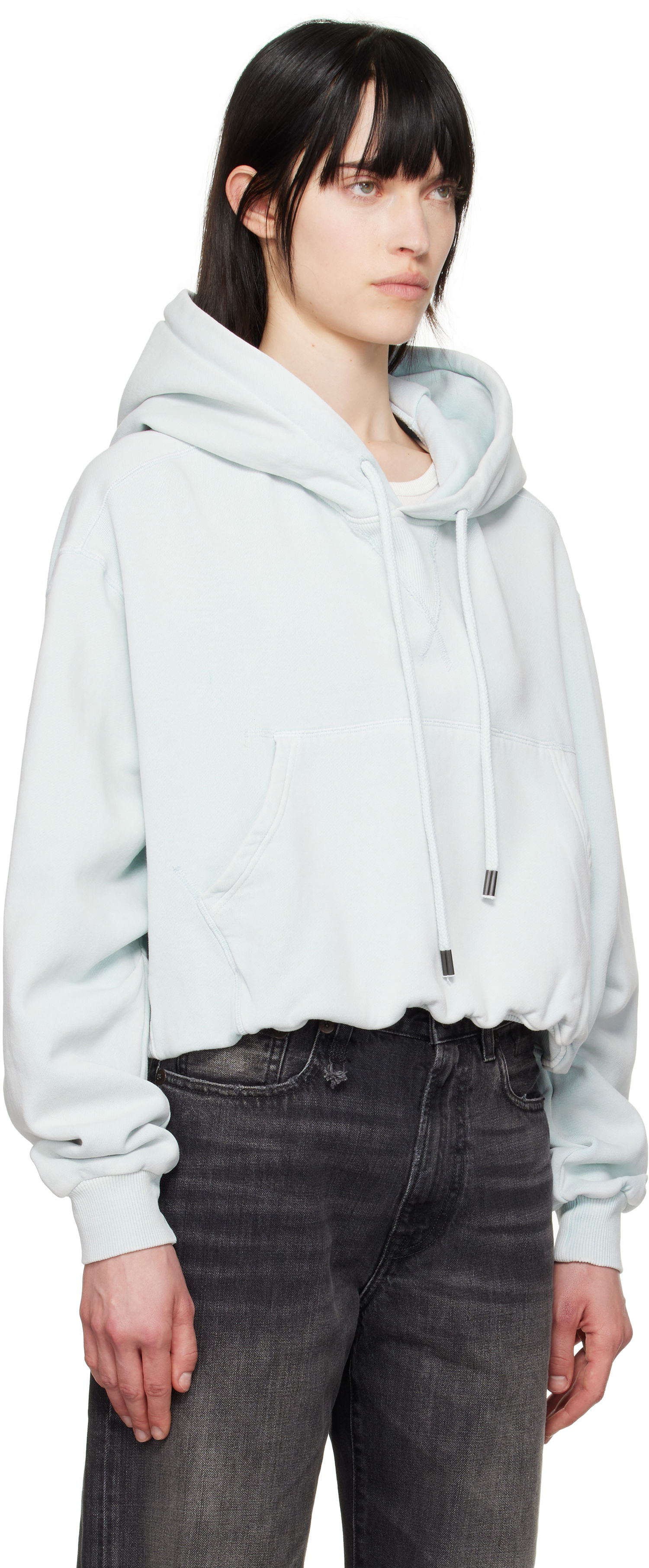 Mikina R13 R13 Balloon Popover Cropped Hoodie Zelené | R13WK215-001BE, 1