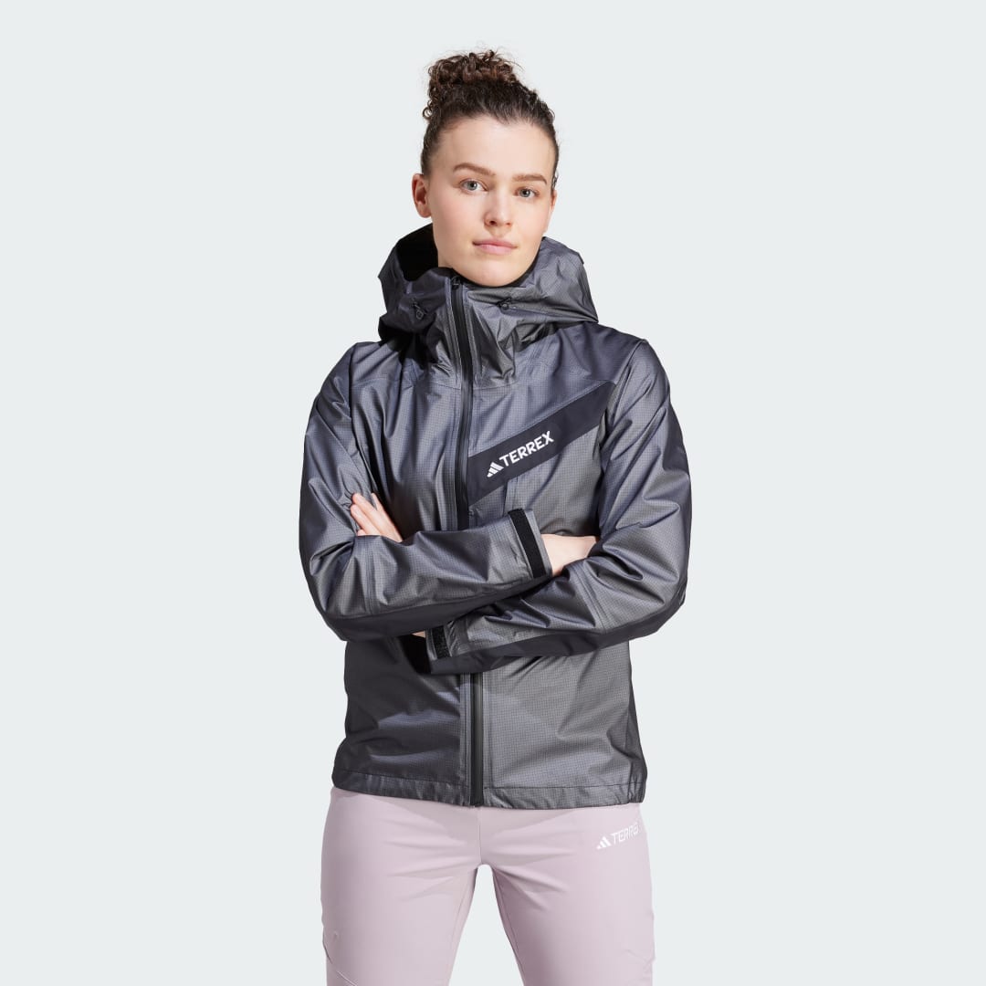 Bunda adidas Performance adidas TERREX Terrex Techrock Light GORE-TEX Active Rain Šedá | IV8184, 1