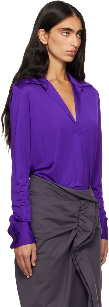 Košeľa Dries Van Noten Dries Van Noten Satin Shirt Fialová | 252-011155-2617, 1