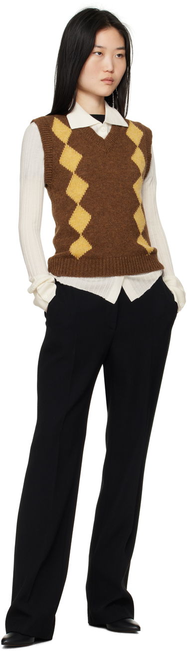Sveter &Daughter &Daughter Shetland Argyle Vest Hnedá | WLR2303, 3