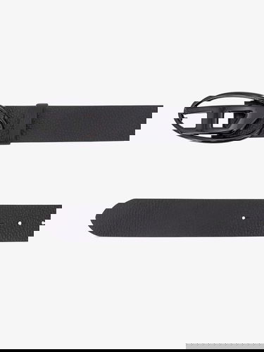 Opasok Diesel Men's Diesel Leather Belt with D Logo Buckle Čierna | X08516P4231T8013, 1