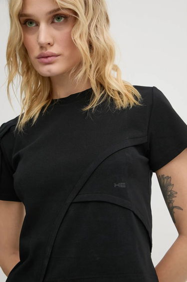 Tričko HELIOT EMIL Asymmetrical Cropped T-Shirt Čierna | HE.W.09.024.C01.BLK01, 8