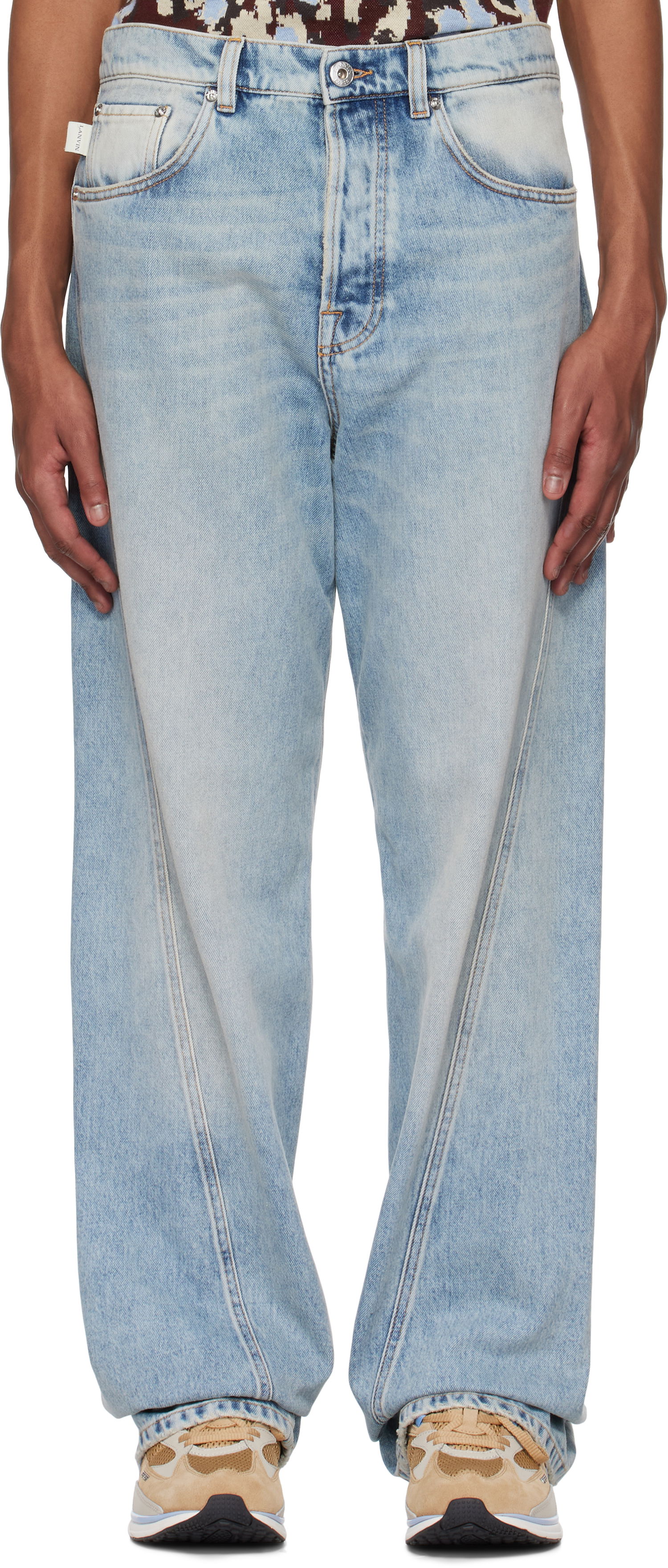 Džínsy LANVIN Lanvin Twisted Straight-Leg Jeans Modrá | RM-TR0051-D087-P25, 0