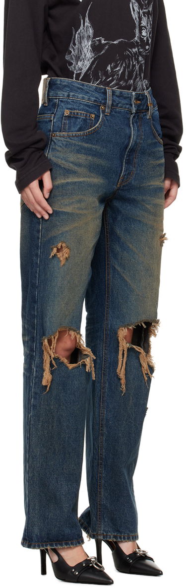 Džínsy We11done Distressed Jeans Modrá | WD-DP2-24-328-W-BL, 1