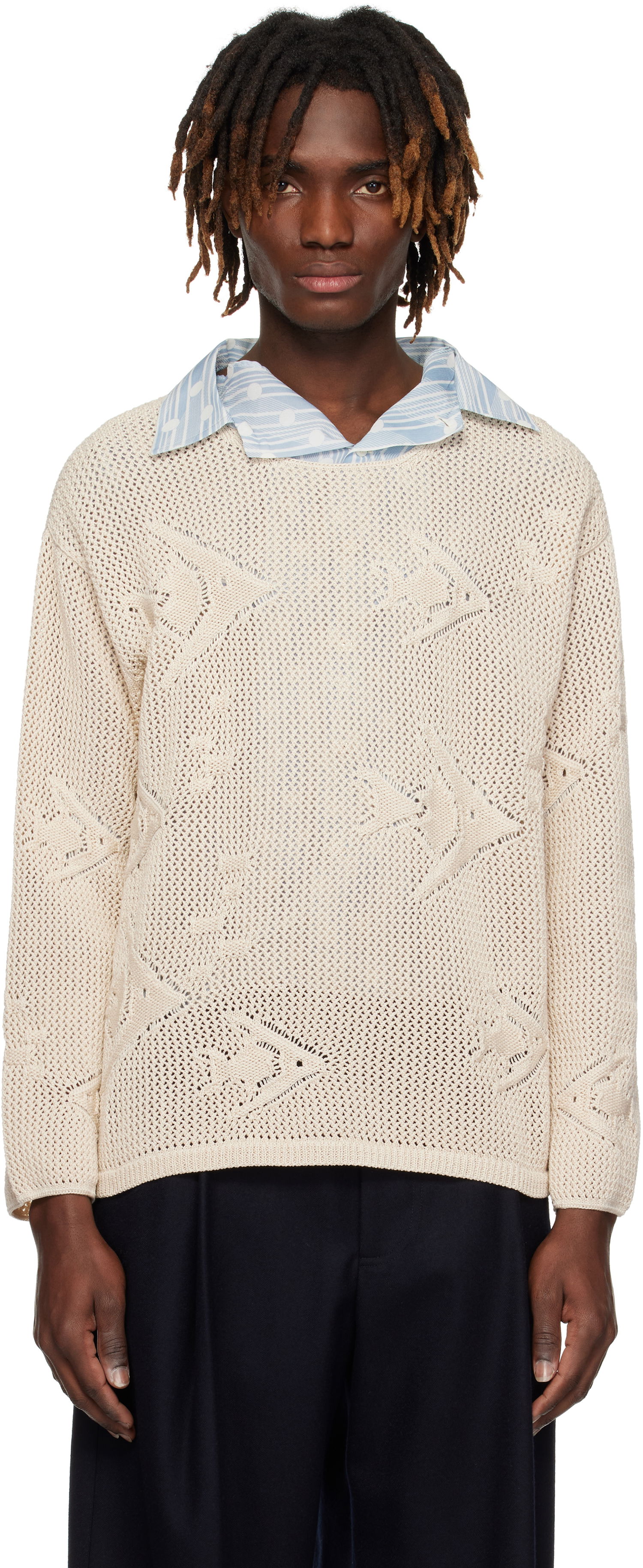 Sveter Bode Bode Angel Fish Knit Sweater Béžová | MRS25KT056, 0