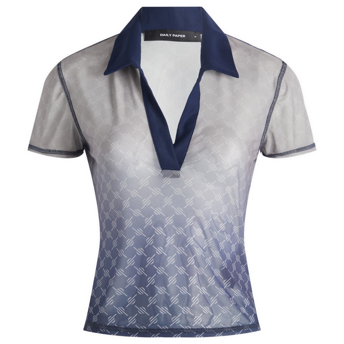 Polo tričko DAILY PAPER Daily Paper Women's Mesh Monogram Polo Top Šedá | 2511088, 0