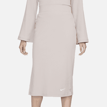 Sukňa Nike High-Waisted Ribbed Jersey Skirt Béžová | DV7956-272, 2