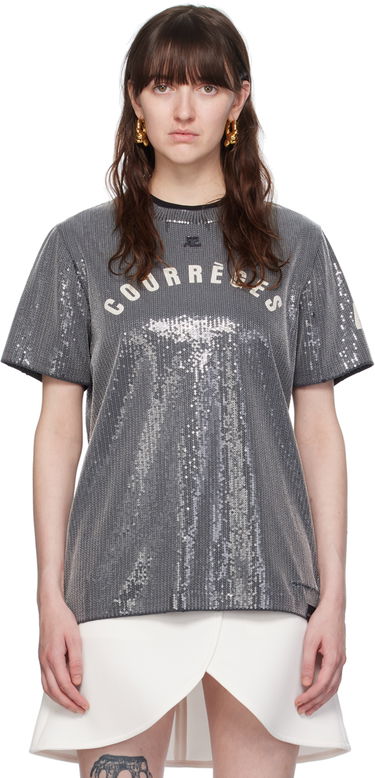 Tričko Courrèges Courrèges Sequinned T-Shirt Šedá | 124JTS008JS0136, 0